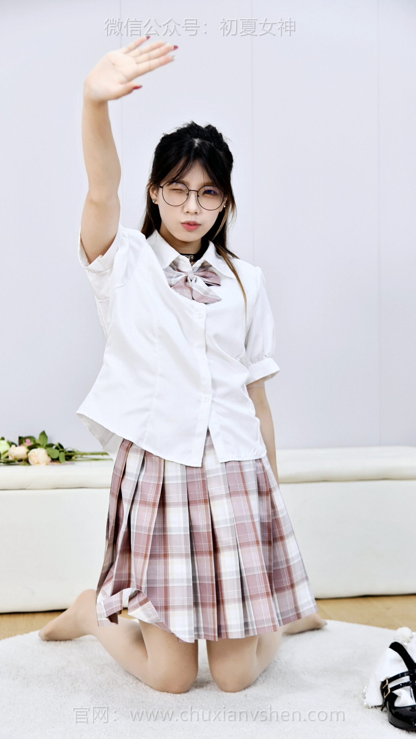 596/番茄~【制服娇俏】领结系着晴朗，格纹铺着向往，JK制服加身，少女的时光自带柔光。